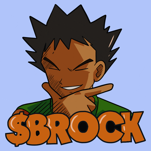 BrockOnSol thinking smart pokeball brock GIF