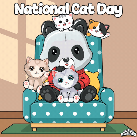Waving Cat Day GIF by PandaPals
