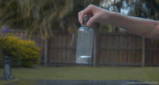 slow motion water bottle flip