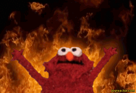 evil on fire GIF