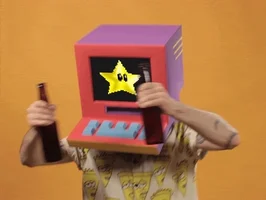 Birthday Bot dancing party beer celebrate GIF