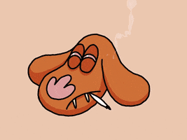 Dog Smoking GIF by Andrew Bell