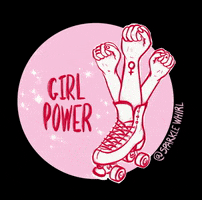 SparkleWhirl girl power feminist roller skate roller skating GIF