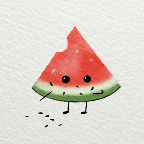 Watermelon Watercolor GIF by The Alice Tsai