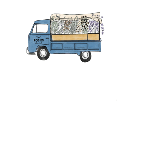 Posies Flower Truck Sticker
