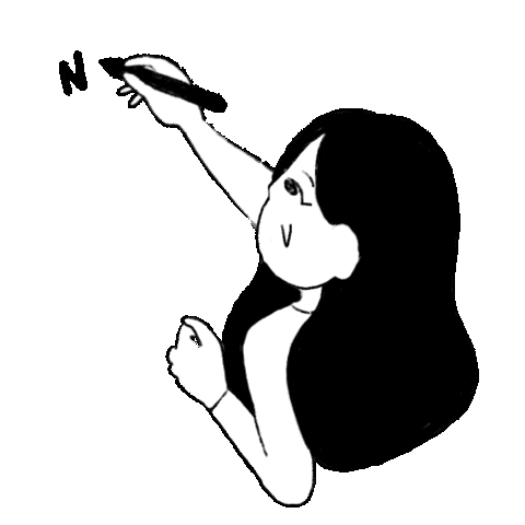 Girl Write Sticker