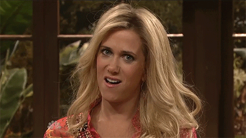 Saturday night live gif "The Californians".  They are shocked at the state of the beauty industry lol!