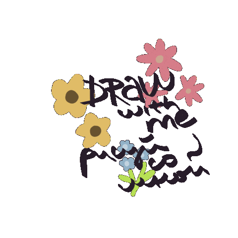 Flower Draw With Me Sticker