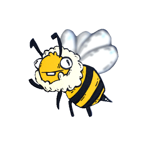 Bee Bug Sticker by Mike Bennett Art