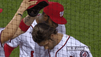 washington nationals hair flip GIF by MLB