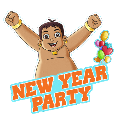 New Year Party Sticker by Chhota Bheem