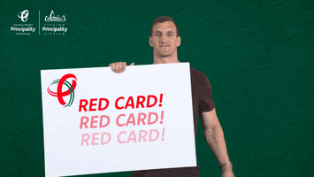 Red Card Reaction GIF by PrincipalityBS